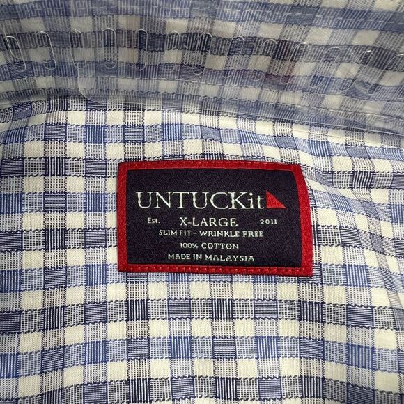 UNTUCKit Men’s Durif Slim Long Sleeve Blue SLIM FIT Wrinkle Free Shirt  XLarge - Picture 7 of 12